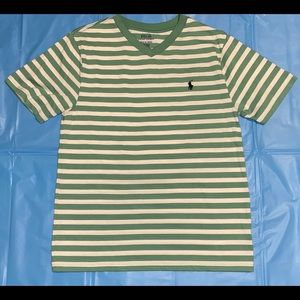 Sage Striped Boys Polo Shirt